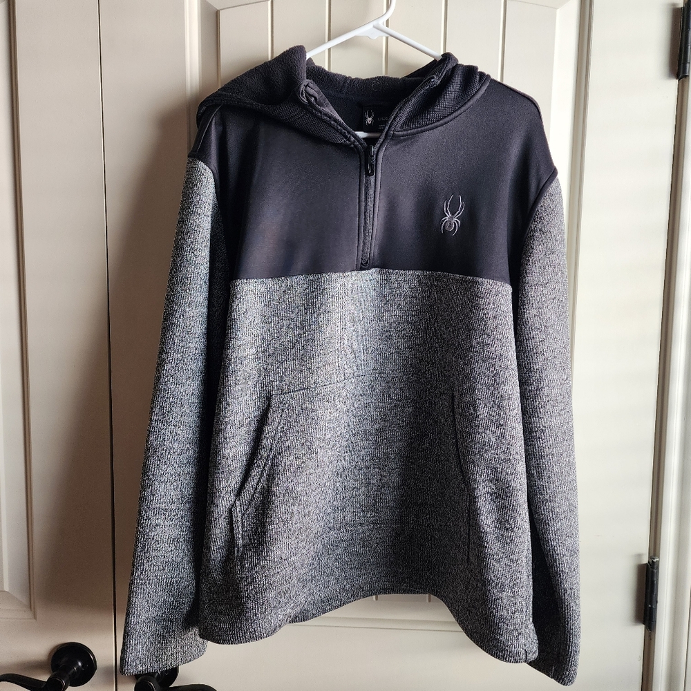 Men's Spyder pullover with hood, large